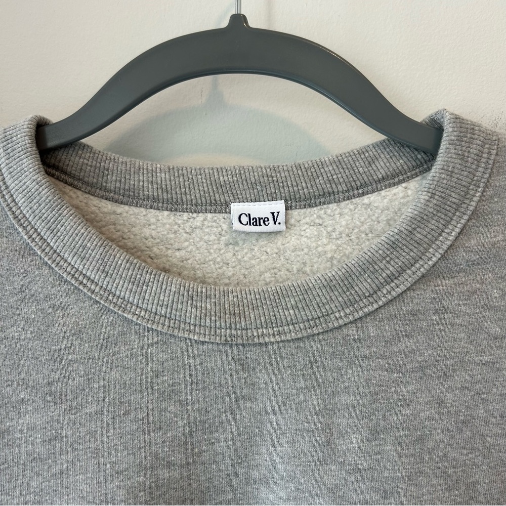 Clare V Channel Quilted Sweatshirt Grey Size XL - Picture 6 of 11